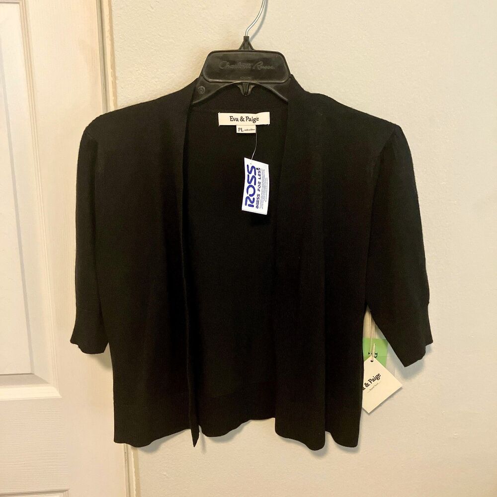 Eva & Paige Black 3/4 sleeve cardigan Preppy Clean Girl - PL - NWT